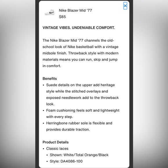 Nike Blazer Mid '77 Big Kids’ Shoes - Picture 8 of 8